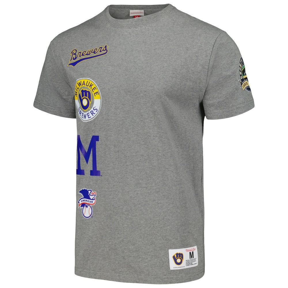 Milwaukee Brewers Mitchell & Ness Cooperstown Collection City Collection T-Shirt - Heather Gray - Mitchell & Ness Lifestyle
