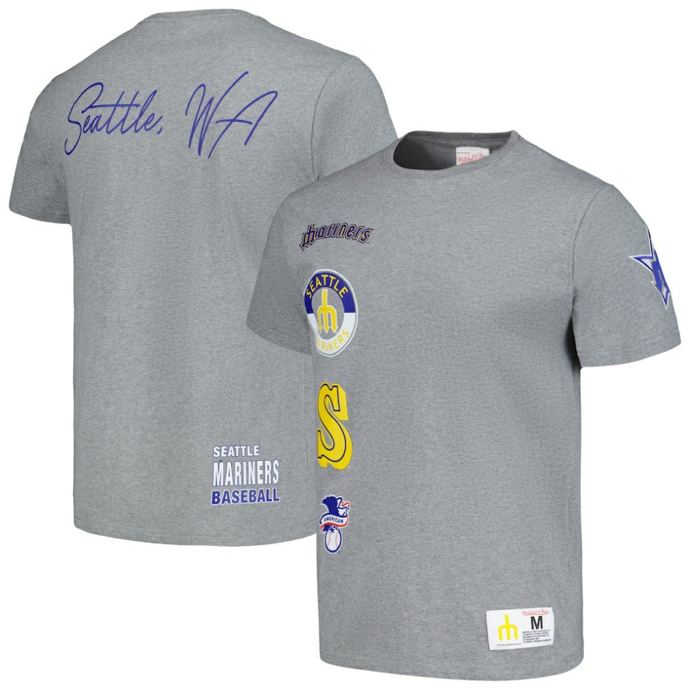 Seattle Mariners Mitchell & Ness Cooperstown Collection City Collection T-Shirt - Heather Gray - Mitchell & Ness Discount