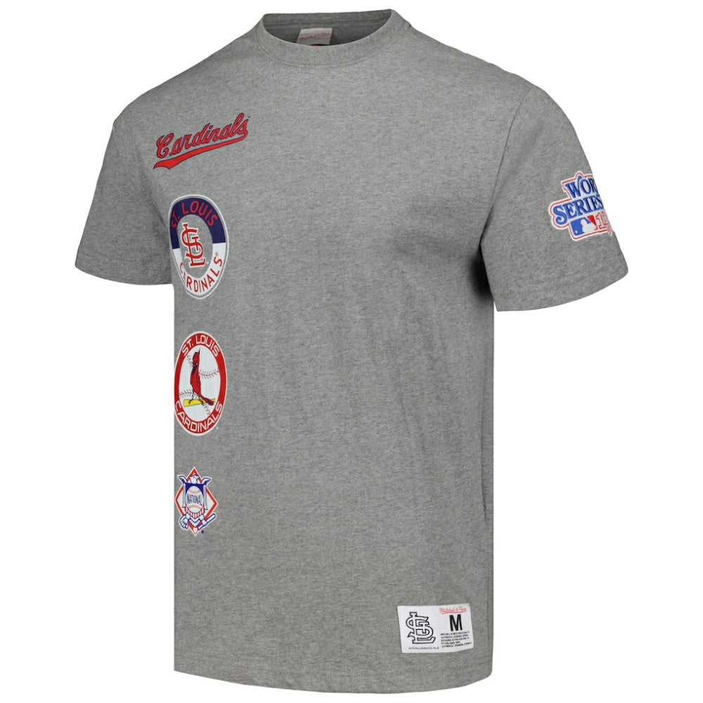 St. Louis Cardinals Mitchell & Ness Cooperstown Collection City Collection T-Shirt - Heather Gray - Mitchell & Ness Lifestyle