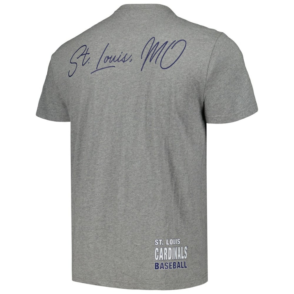 St. Louis Cardinals Mitchell & Ness Cooperstown Collection City Collection T-Shirt - Heather Gray - Mitchell & Ness Lifestyle