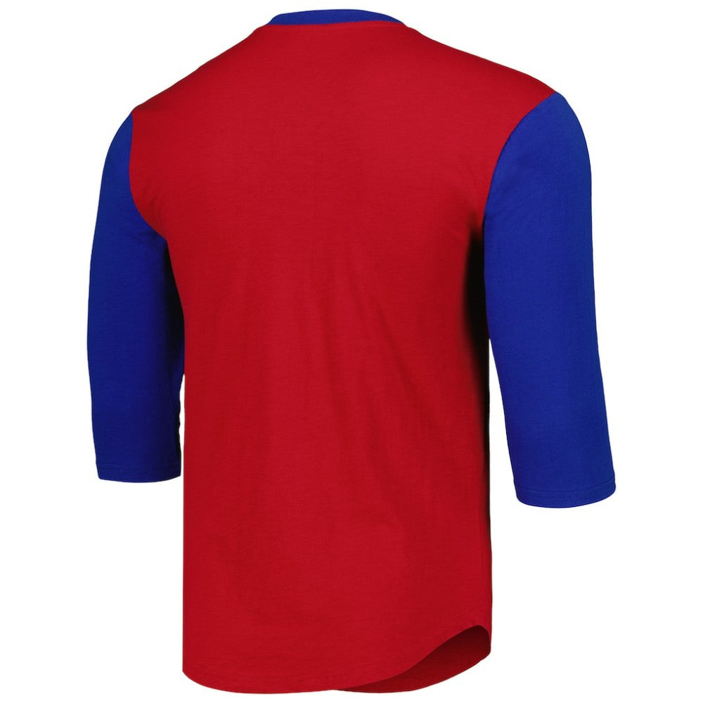 Chicago Cubs Mitchell & Ness Cooperstown Collection Legendary Slub Henley 3/4-Sleeve T-Shirt - Red - Mitchell & Ness Sale