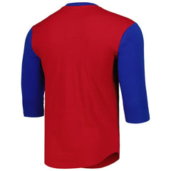 Chicago Cubs Mitchell & Ness Cooperstown Collection Legendary Slub Henley 3/4-Sleeve T-Shirt - Red - Mitchell & Ness Sale