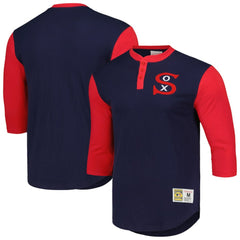 Chicago White Sox Mitchell & Ness Cooperstown Collection Legendary Slub Henley 3/4-Sleeve T-Shirt - Navy - Mitchell & Ness Sale