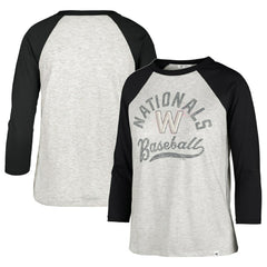 Washington Nationals '47 Women's City Connect Retro Daze Ava Raglan 3/4-Sleeve T-Shirt - Gray - 47 brand on Sale