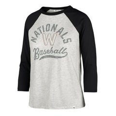 Washington Nationals '47 Women's City Connect Retro Daze Ava Raglan 3/4-Sleeve T-Shirt - Gray - 47 brand on Sale