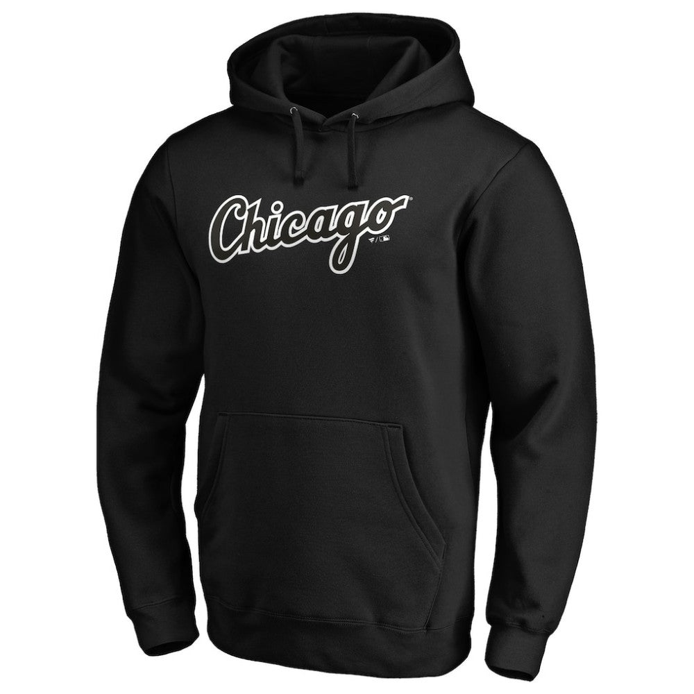 Chicago White Sox Official Wordmark Fitted Pullover Hoodie - Black - MLB Lifestyle