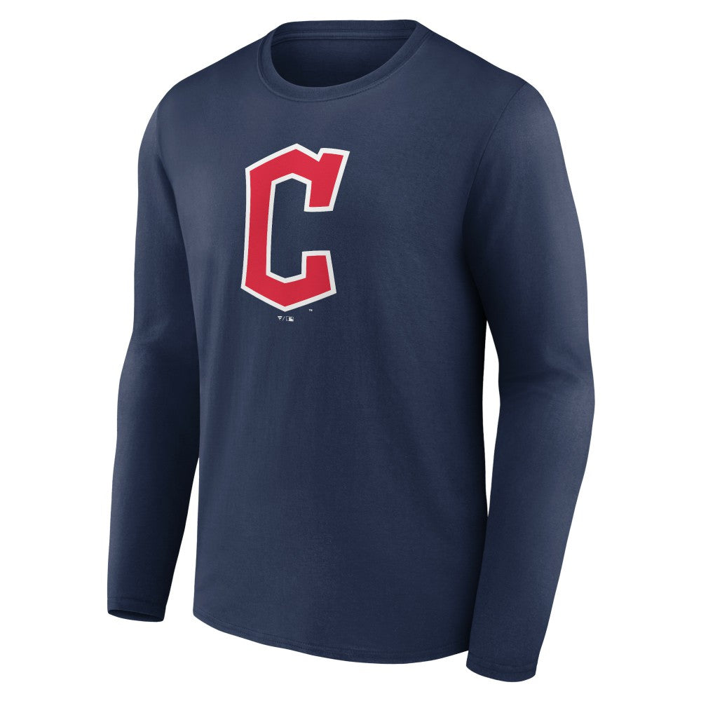 Cleveland Guardians Official Wordmark Long Sleeve T-Shirt - Navy - MLB Online