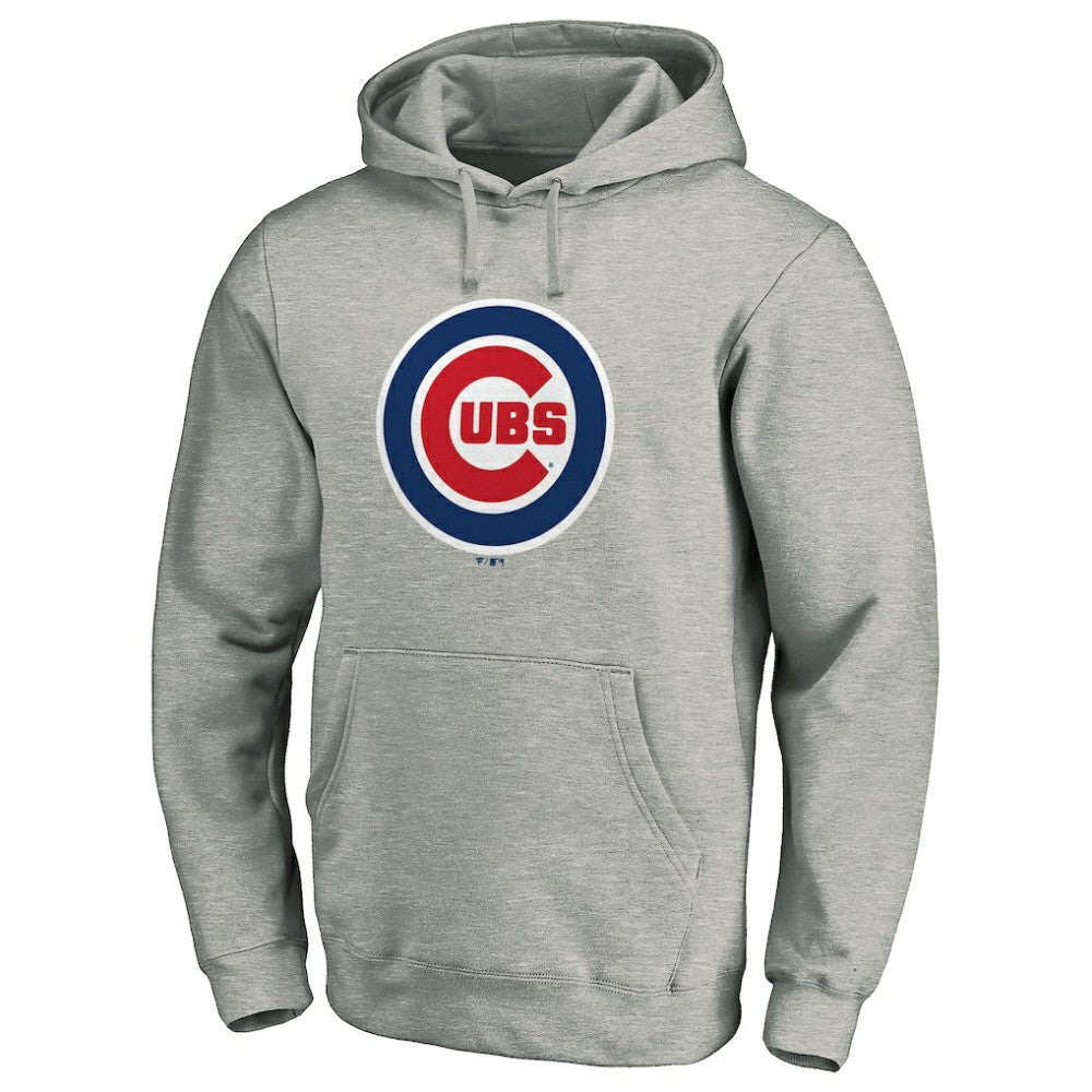 Chicago Cubs Official Team Logo Pullover Hoodie - Gray - MLB Lifestyle