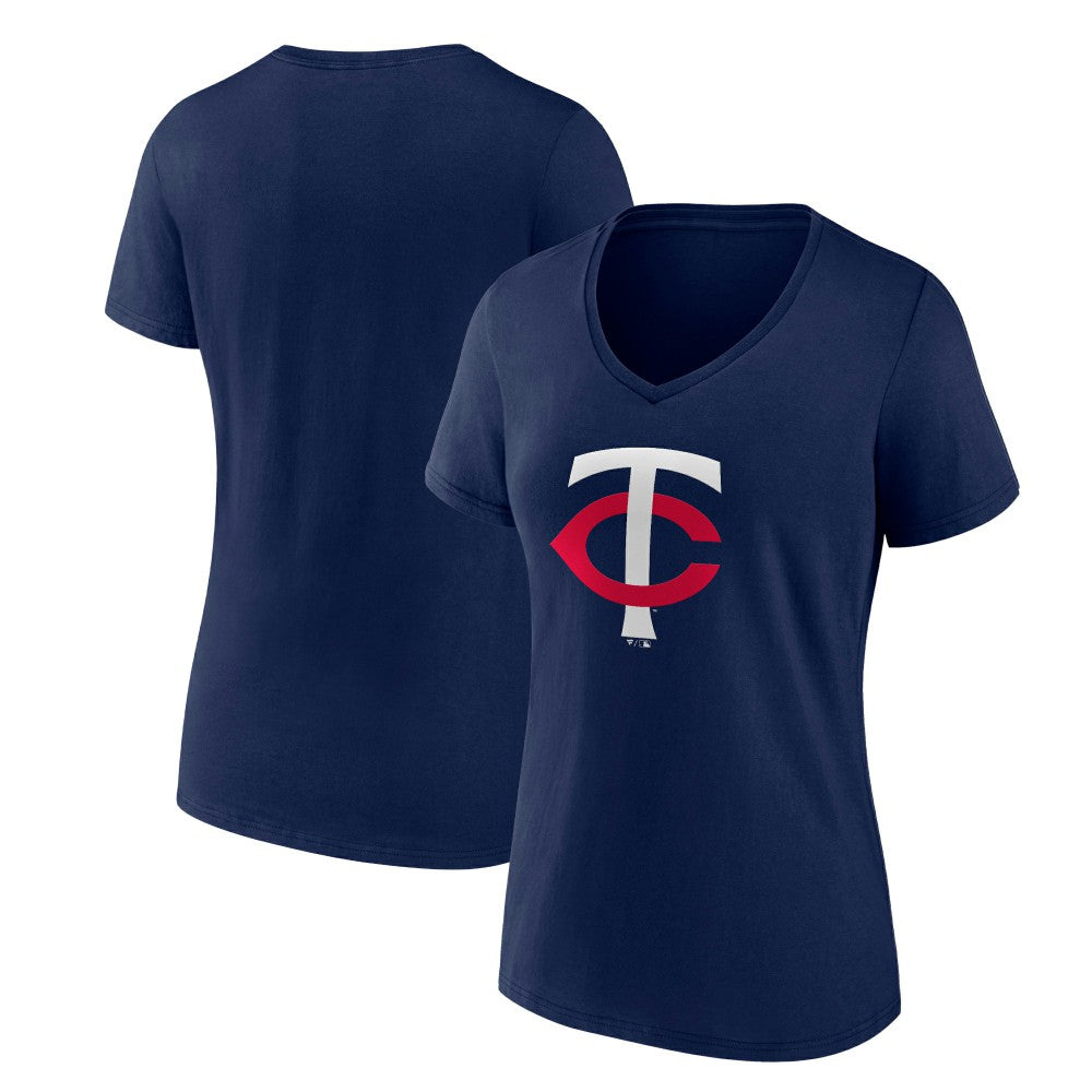 Minnesota Twins Women's Core Official Primary Logo V-Neck T-Shirt - Navy - MLB Online