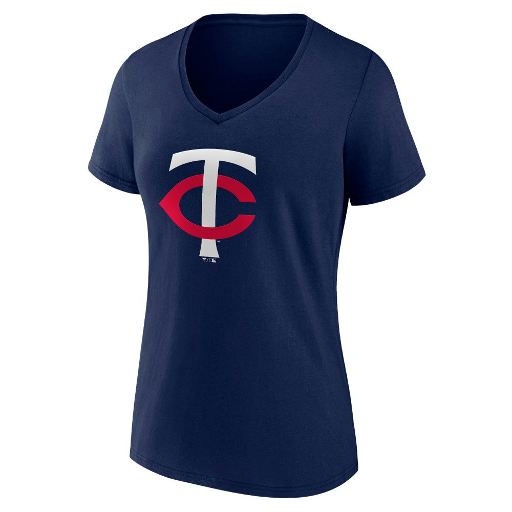 Minnesota Twins Women's Core Official Primary Logo V-Neck T-Shirt - Navy - MLB Online