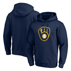 Milwaukee Brewers Official Team Logo Pullover Hoodie - Navy - MLB Online