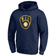 Milwaukee Brewers Official Team Logo Pullover Hoodie - Navy - MLB Online