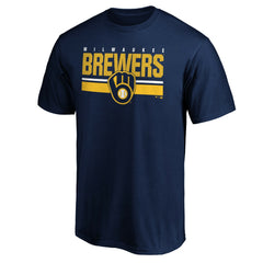 Milwaukee Brewers End Game Team Wordmark T-Shirt - Navy - MLB Lifestyle
