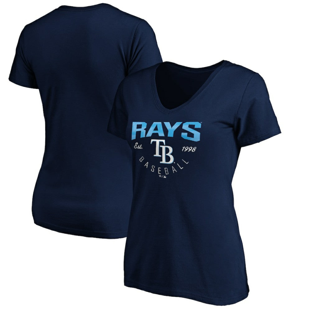 Tampa Bay Rays Women's Core Live For It V-Neck T-Shirt - Navy - MLB Sale