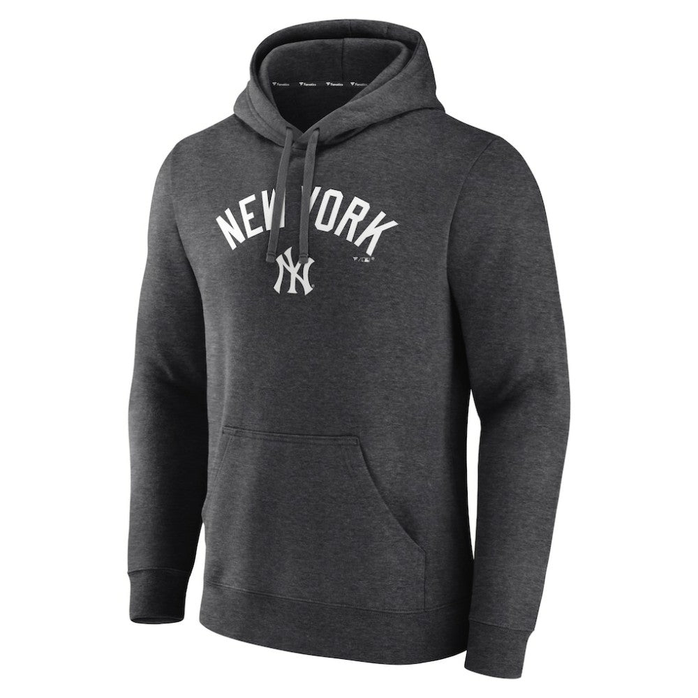 New York Yankees Team Lock Up Wordmark Pullover Hoodie - Charcoal - MLB Sale