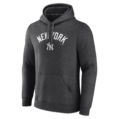 New York Yankees Team Lock Up Wordmark Pullover Hoodie - Charcoal - MLB Sale