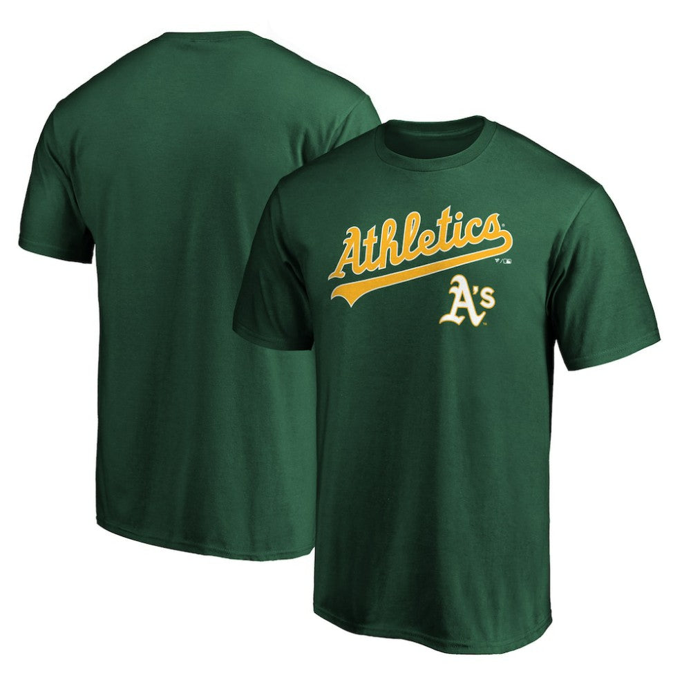Athletics Team Lock Up Wordmark T-Shirt - Green - MLB on Sale