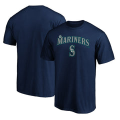 Seattle Mariners Team Lock Up Wordmark T-Shirt - Navy - MLB Discount