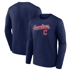 Cleveland Guardians Team Lock Up Long Sleeve T-Shirt - Navy - MLB Online