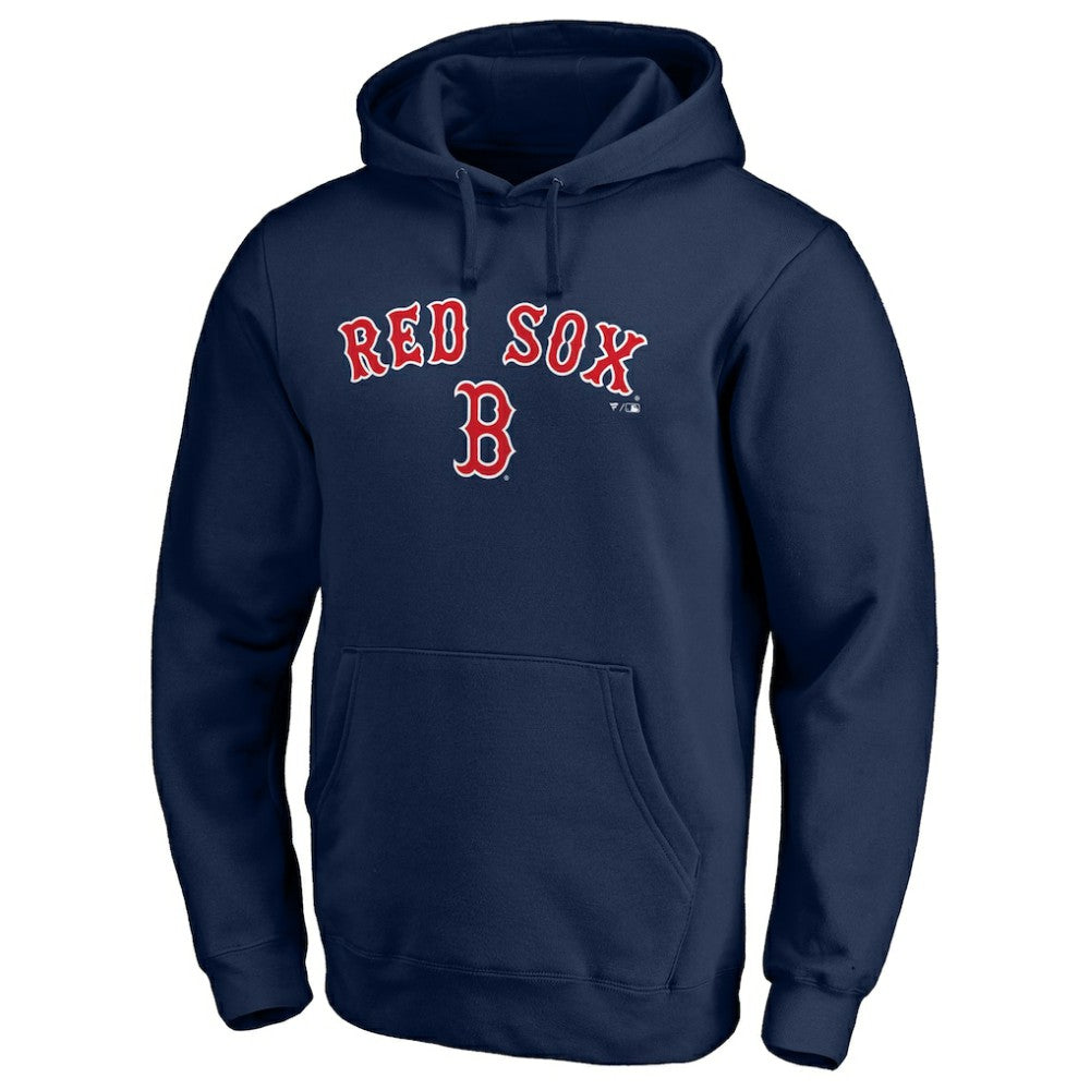 Boston Red Sox Team Lock Up Wordmark Pullover Hoodie - Navy - MLB Discount