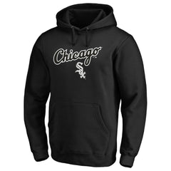 Chicago White Sox Team Lock Up Wordmark Pullover Hoodie - Black - MLB Discount
