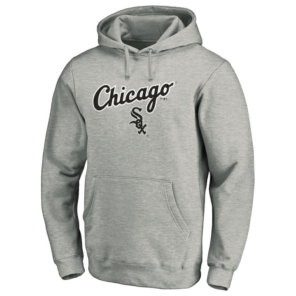 Chicago White Sox Team Lock Up Wordmark Pullover Hoodie - Gray - MLB Sale