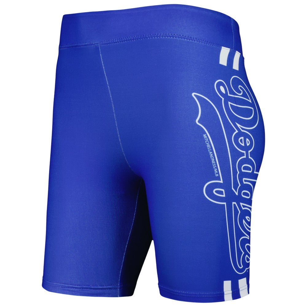 Los Angeles Dodgers Mitchell & Ness Women's Biker Shorts - Royal - Mitchell & Ness Lifestyle