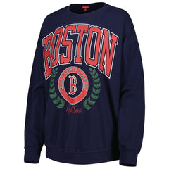 Boston Red Sox Mitchell & Ness Women's Logo Lt 2.0 Pullover Sweatshirt - Navy - Mitchell & Ness Lifestyle