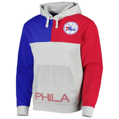 Philadelphia 76ers Tie-Breaker Pullover Hoodie for sale Heather Gray | Mitchell & Ness discount