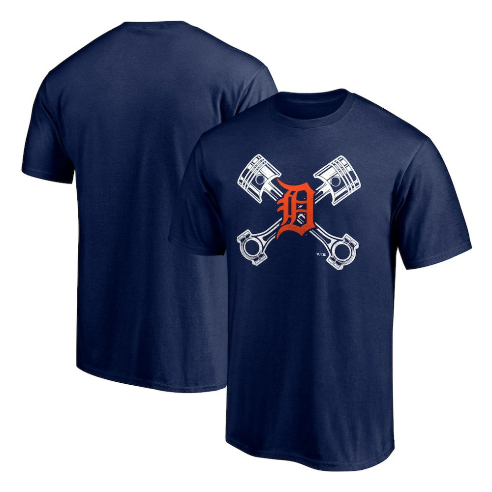 Detroit Tigers Crossed Pistons T-Shirt - Navy - MLB Online