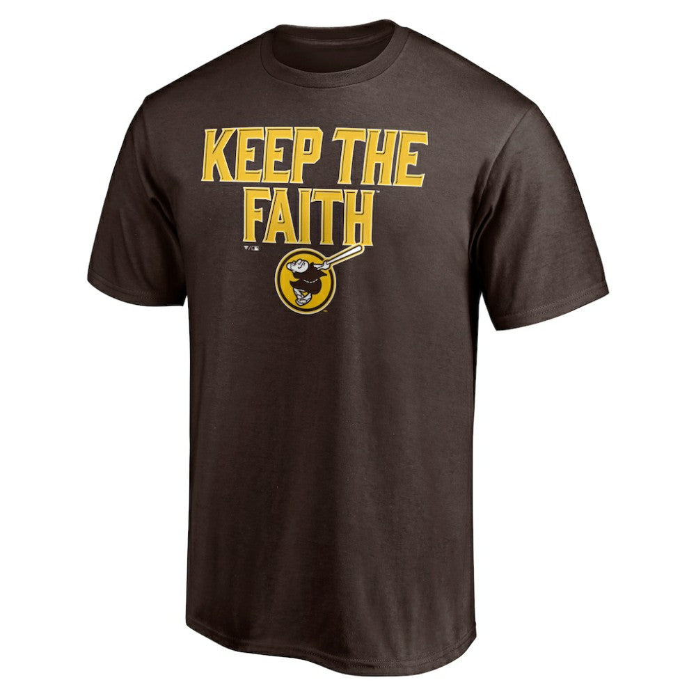 San Diego Padres Keep the Faith T-Shirt - Brown - MLB Lifestyle