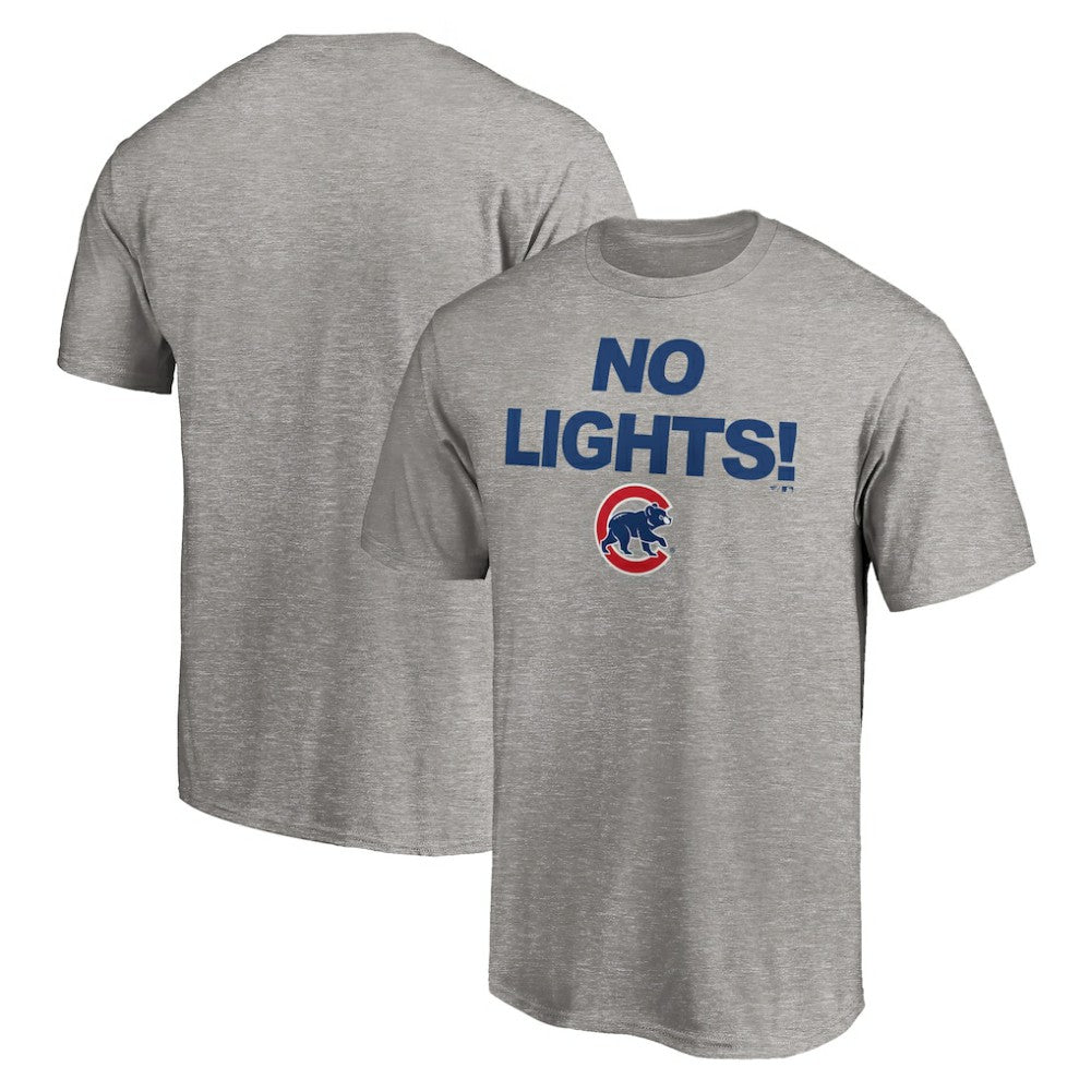 Chicago Cubs No Lights T-Shirt - Heather Gray - MLB Sale