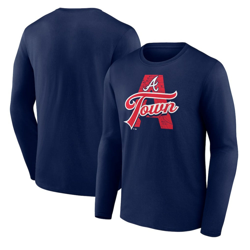 Atlanta Braves Hometown Graphic Long Sleeve T-Shirt - Navy - MLB on Sale