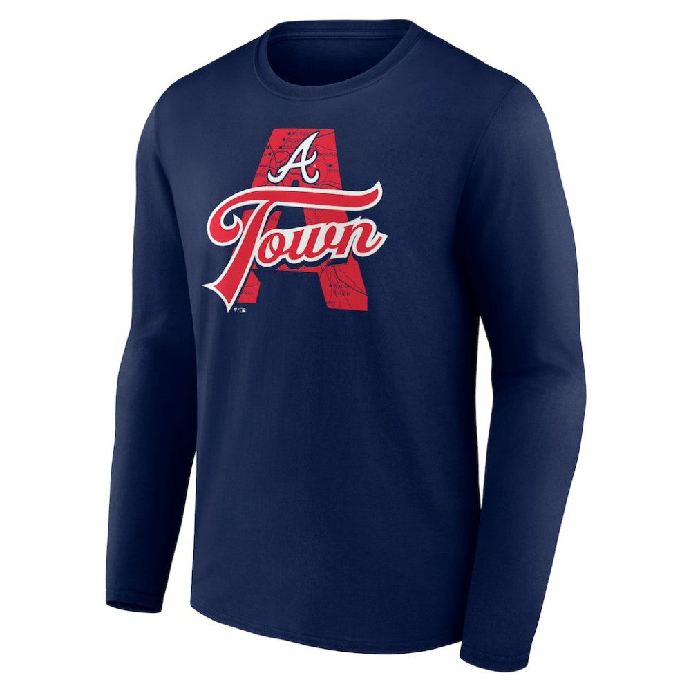 Atlanta Braves Hometown Graphic Long Sleeve T-Shirt - Navy - MLB on Sale