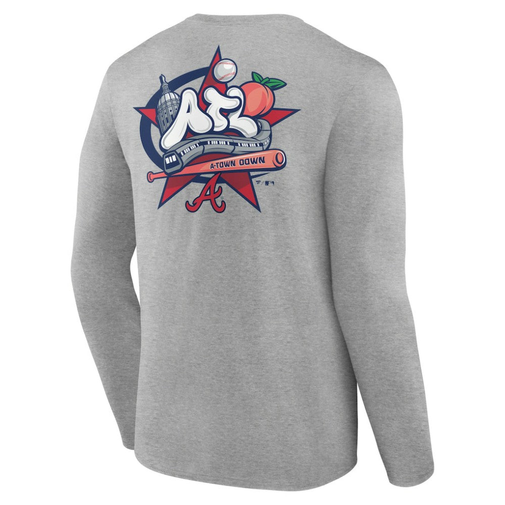 Atlanta Braves Nice Kicks Long Sleeve T-Shirt - Gray - MLB Online
