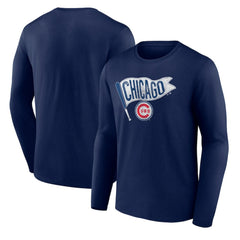 Chicago Cubs Flag Long Sleeve T-Shirt - Navy - MLB on Sale