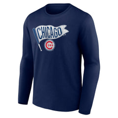 Chicago Cubs Flag Long Sleeve T-Shirt - Navy - MLB on Sale