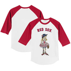 Boston Red Sox Tiny Turnip Youth Babes 3/4-Sleeve Raglan T-Shirt - White/Red - MLB Online