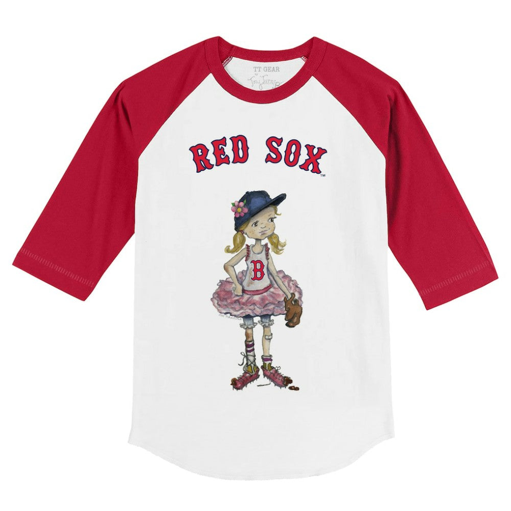 Boston Red Sox Tiny Turnip Youth Babes 3/4-Sleeve Raglan T-Shirt - White/Red - MLB Online