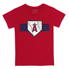 Los Angeles Angels Tiny Turnip Youth Base Stripe T-Shirt - Red - MLB Discount