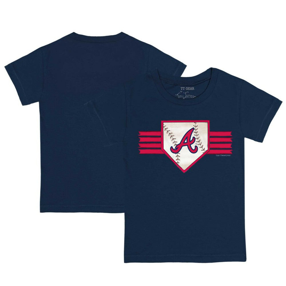 Atlanta Braves Tiny Turnip Youth Base Stripe T-Shirt - Navy - MLB Sale