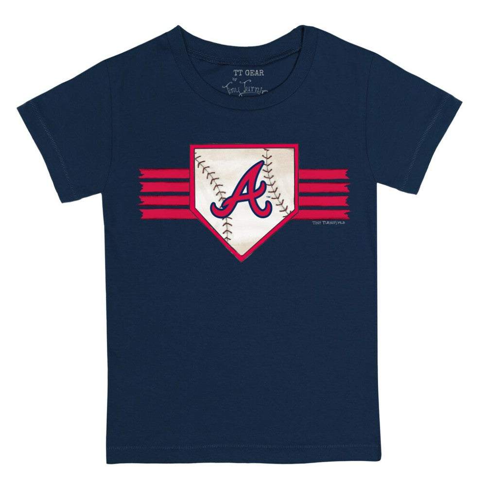 Atlanta Braves Tiny Turnip Youth Base Stripe T-Shirt - Navy - MLB Sale
