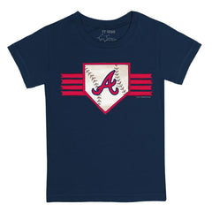 Atlanta Braves Tiny Turnip Youth Base Stripe T-Shirt - Navy - MLB Sale