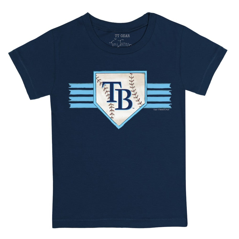 Tampa Bay Rays Tiny Turnip Youth Base Stripe T-Shirt - Navy - MLB Sale