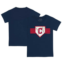 Cleveland Guardians Tiny Turnip Youth Base Stripe T-Shirt - Navy - MLB Sale