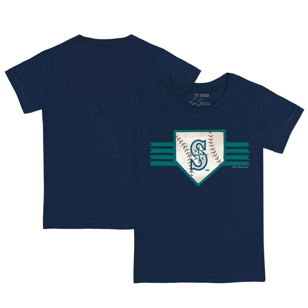 Seattle Mariners Tiny Turnip Youth Base Stripe T-Shirt - Navy - MLB on Sale