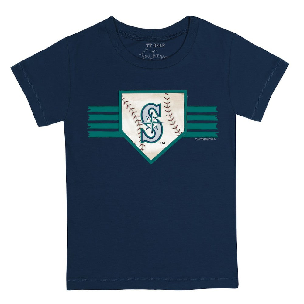 Seattle Mariners Tiny Turnip Youth Base Stripe T-Shirt - Navy - MLB on Sale