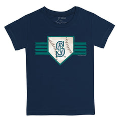 Seattle Mariners Tiny Turnip Youth Base Stripe T-Shirt - Navy - MLB on Sale