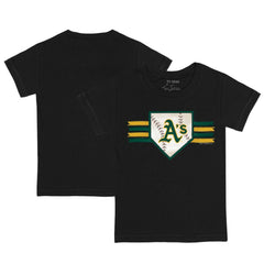 Athletics Tiny Turnip Youth Base Stripe T-Shirt - Black - MLB on Sale