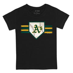 Athletics Tiny Turnip Youth Base Stripe T-Shirt - Black - MLB on Sale